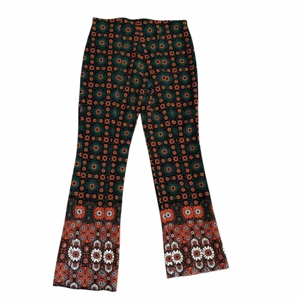 Maeve Anthropologie The Margot patterned kick flare geometric pants SZ S #2538 - Image 5