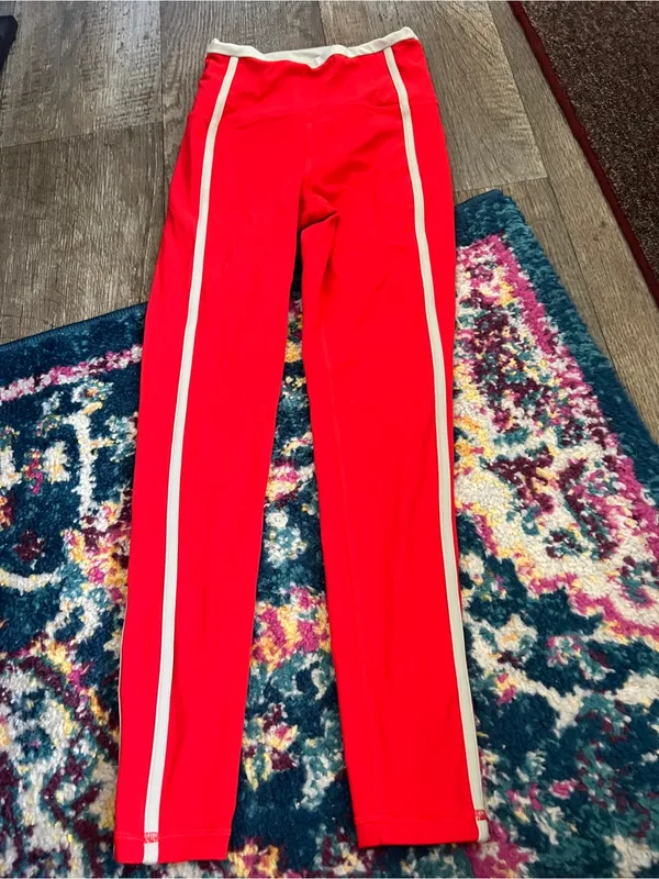 Athleta red striped leggings xxs - Image 3