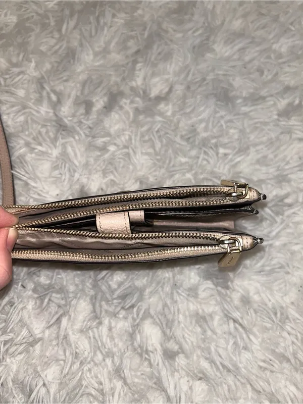 Michael Kors pebbled leather wristlet wallet pinkish tan with gold-tone hardware - Image 6