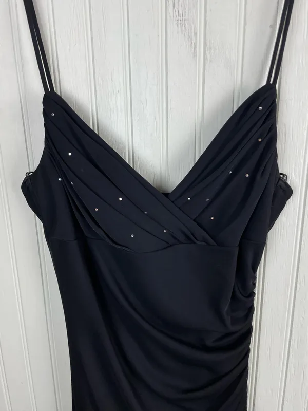 Vintage 90s Y2K City Triangles Slip Maxi Dress Size Medium Rhinestone Fairycore - Image 12