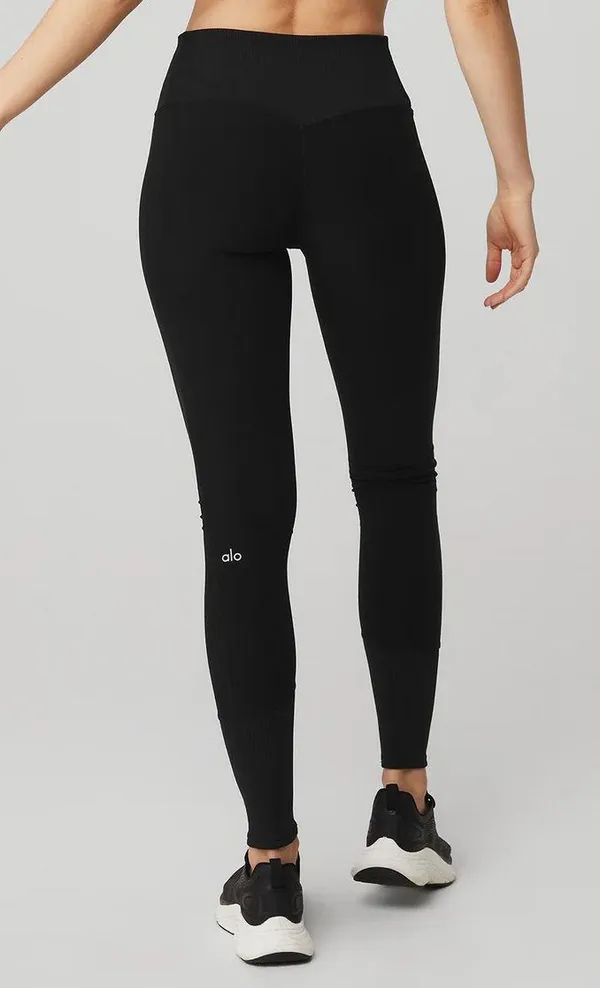 Alo HIGH-WAIST ALOSOFT LOUNGE LEGGING BLACK Size S NWT - Image 3