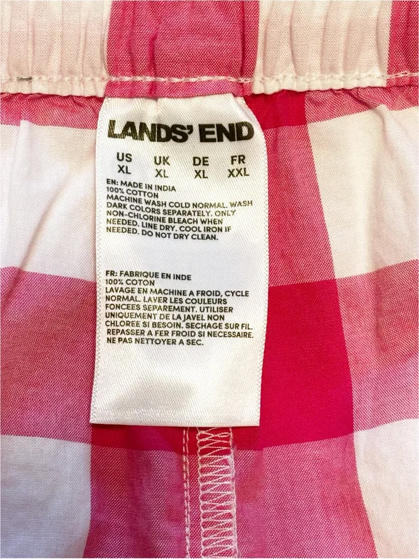Lands' End Poplin Sleep Boxer Shorts size XL NWT Hot Pink‎ Gingham - Image 6