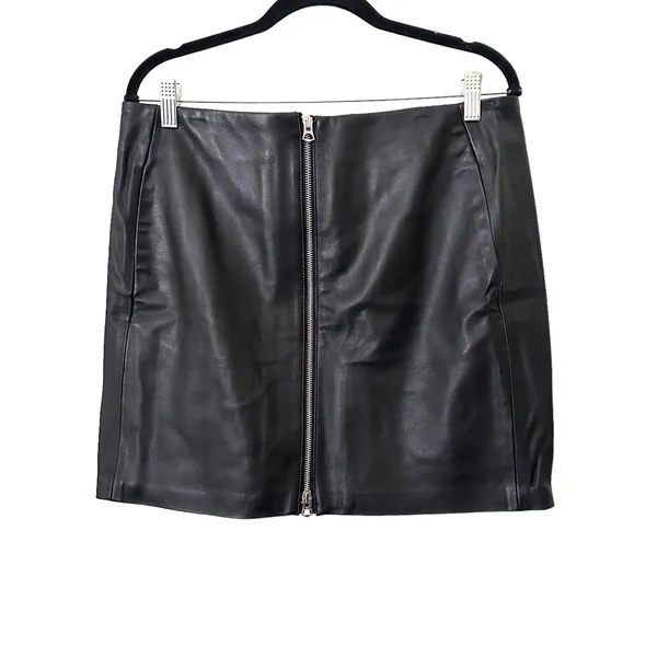 RAG & BONE‎ Heidi Leather Front Zip Mini Skirt Sz 31 - Image 2
