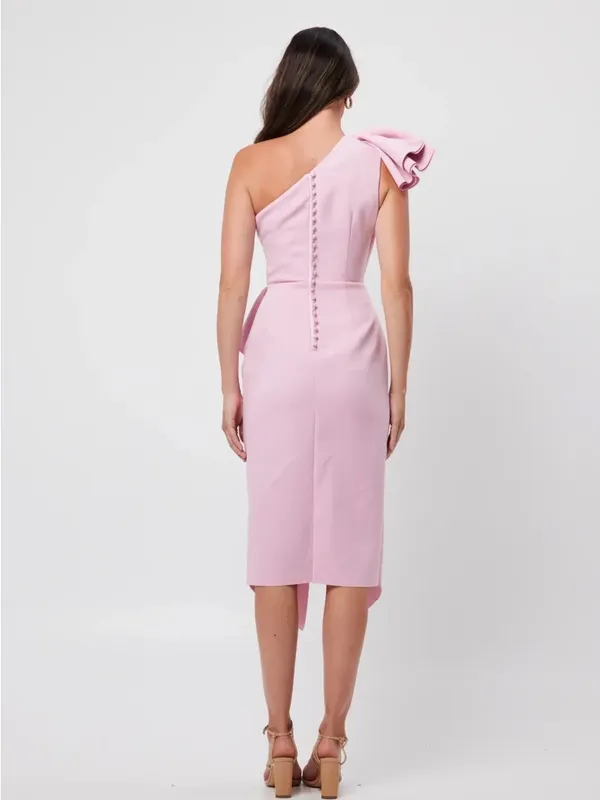 Elliatt ELLIATT AMARA DRESS PINK SIZE XS One-Shoulder Pink Ruffle Peplum Dress - Image 3