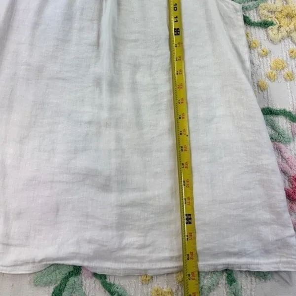 Alessia Pacini White 100% Linen Lace Sleeve Blouse Made in Italy Size M‎ - Image 5