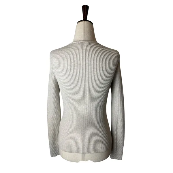 Madewell Riverbend Cinched Pullover Sweater Women Small Beige Oatmeal‎ Knit Top - Image 3