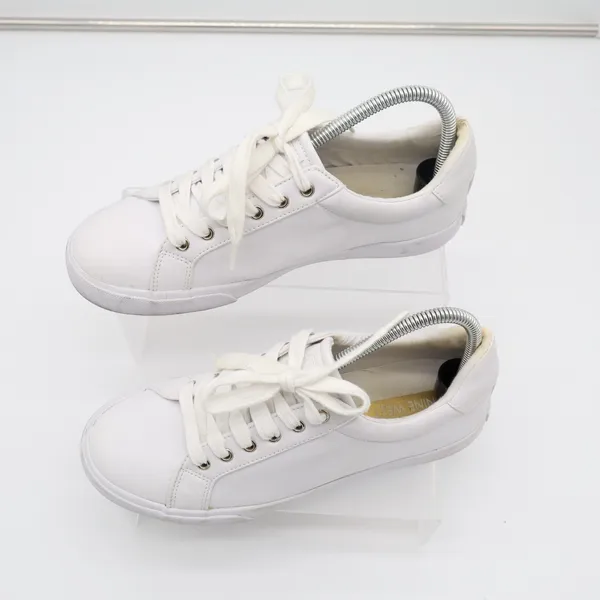 Nine West Layna Womens US 8M Trainers Shoes White Leather Athletic Sneakers - Image 5