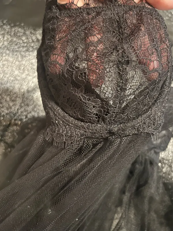 Womens M Victoria's Secret Black sheer babydoll lingerie top - Image 5
