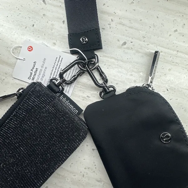 Lululemon Dual Pouch Wristlet Black Glitter - Image 2