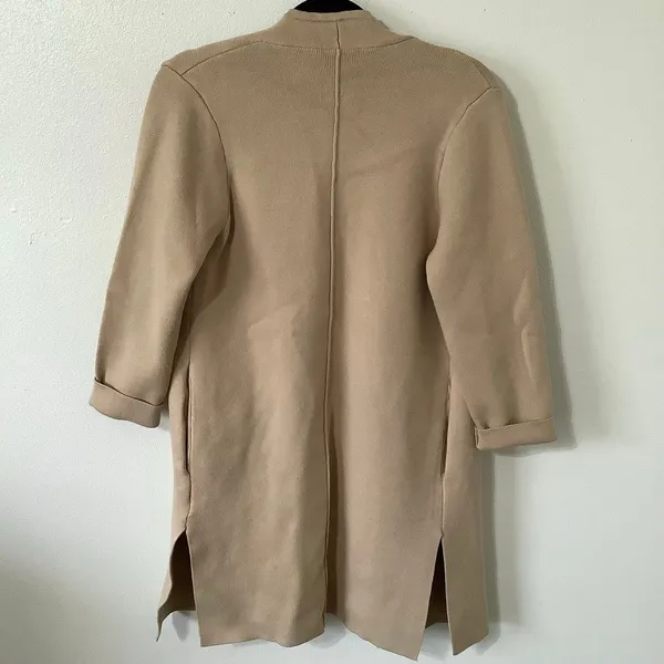 Chic‎ Wish Tan Minimalist Chic Normcore Cozycore Slouchy Open Front Cardigan OS - Image 5