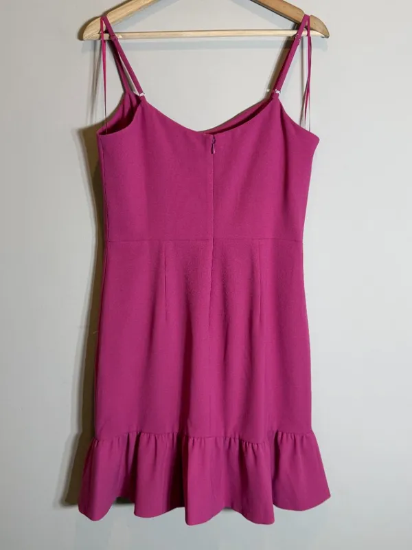 Dress The Population Mira Ruffle Mini Dress Womens Medium Hibiscus Pink Cocktail - Image 10