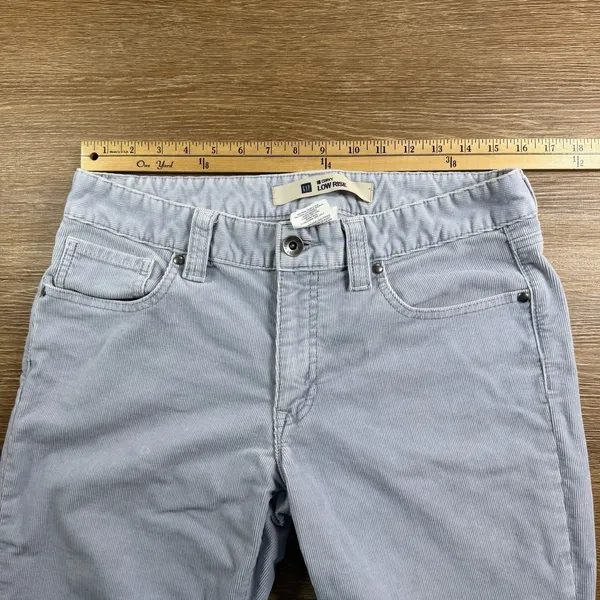 Gap Curvy Low Rise Corduroy Pants Womens 12L Blue Flare Y2K Vintage 2005 Retro - Image 7
