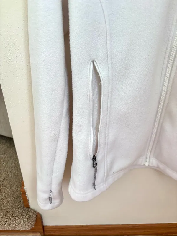 EUC Columbia White Full Zip Fleece Jacket Women’s Small Soft Cozy Lightweight - Image 3