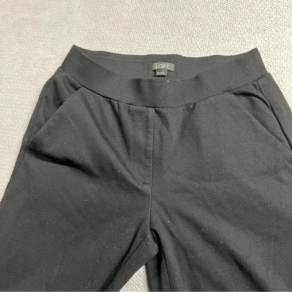 Loft Black Pull On Wide Leg Slacks Dress Pants Size XSmall EUC - Image 4