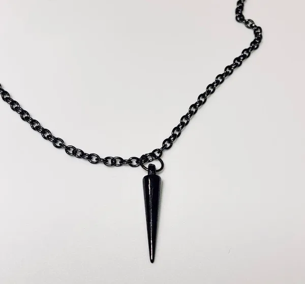 Spike Gunmetal Necklace Punk Goth Egirl New - Image 8