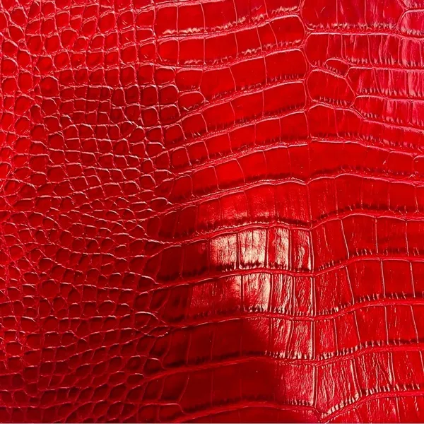WOMEN Clutches Crocodile Grain PU Leather Envelope Clutch Bag Red - Image 4