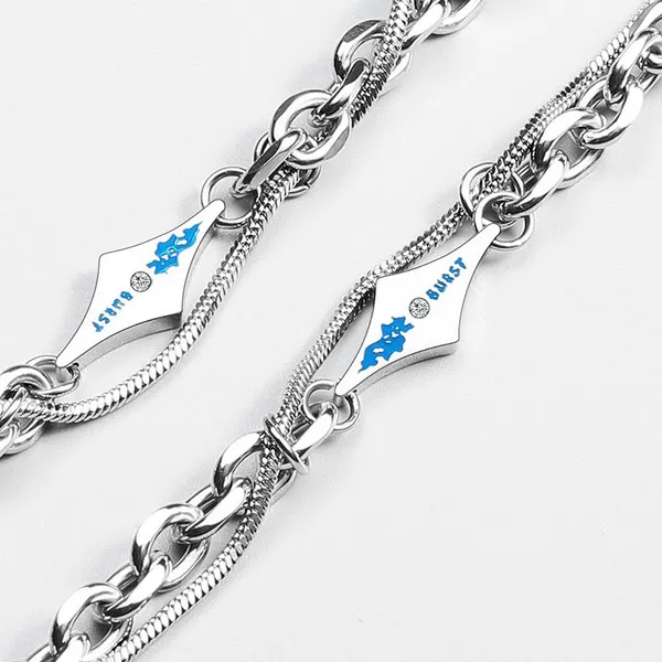 Double Layer Titanium Steel Link Chain Bracelet for Men Women,Punk Hip Hop - Image 2
