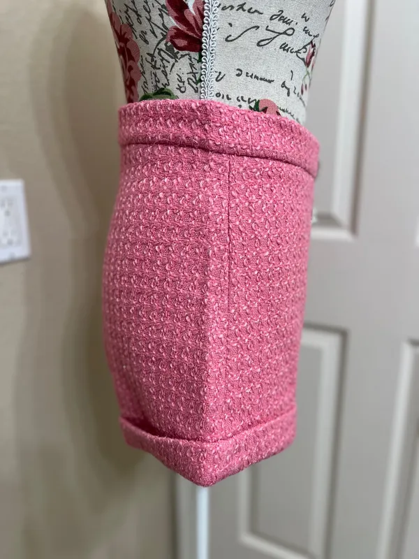 D.INA pink high-waisted tweed short size L - Image 3