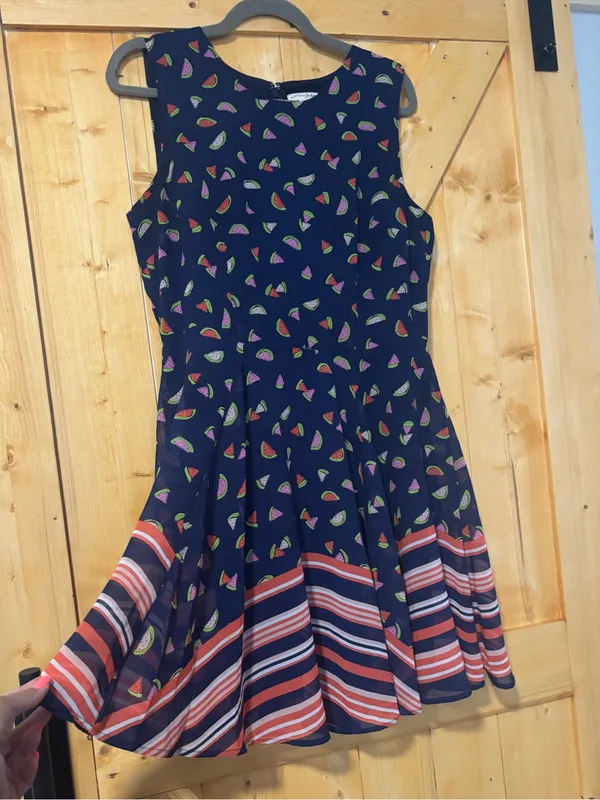 🍉 Maison Jules Watermelon Print Fit & Flare Dress – Size‎ L Excellent condition - Image 2