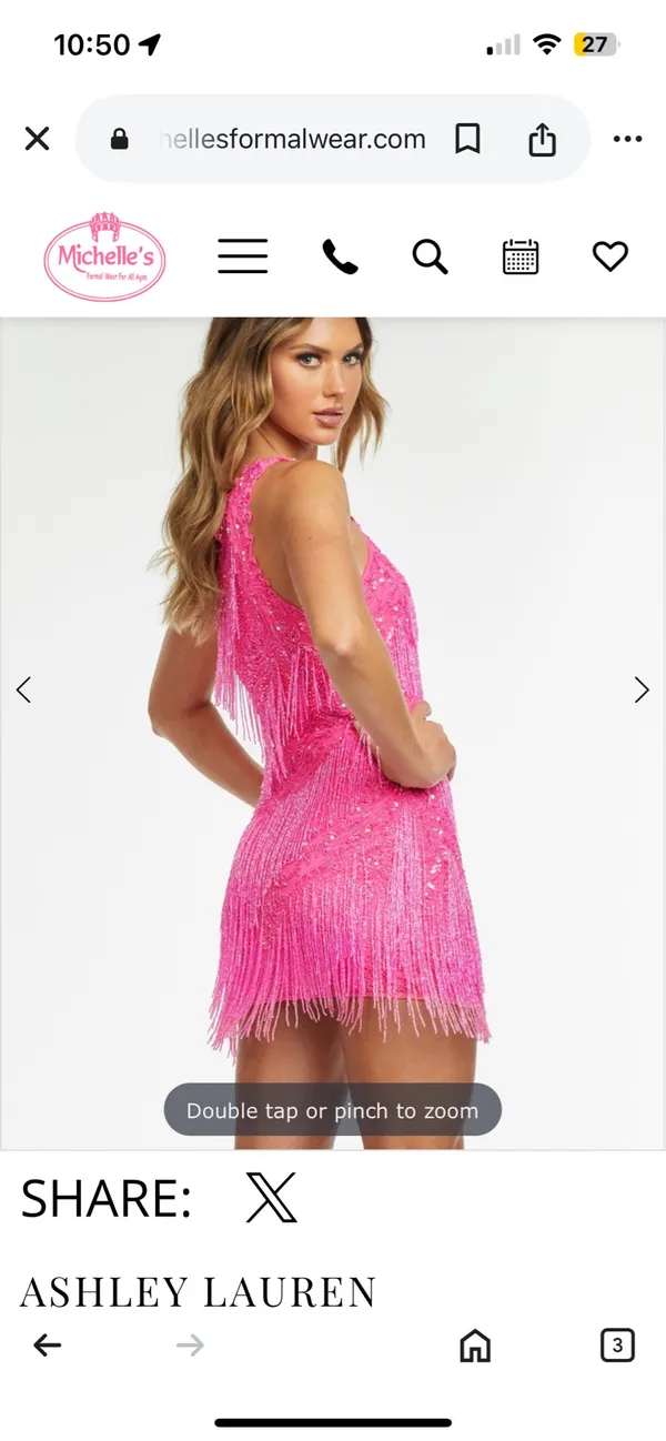 Ashley Lauren Neon Pink One Shoulder Dress - Image 4