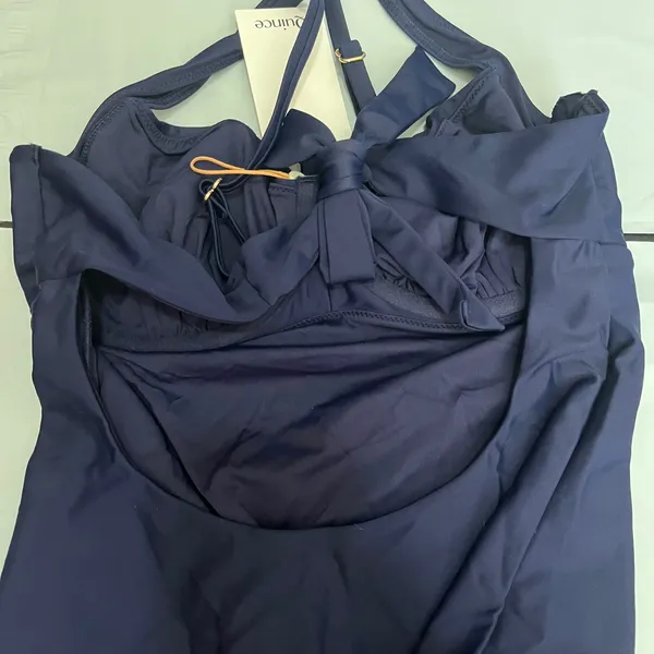 New Quince Italian Underwire One Piece Womens Swimsuit Deep Navy Blue Size Large - Image 6