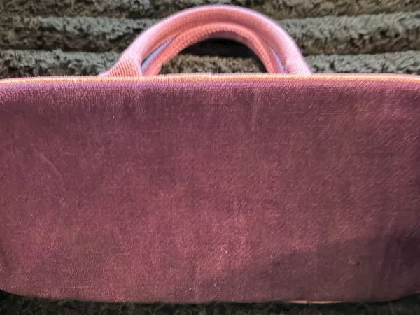 Victorias Secret Purple and Pink Heart Canvas Tote Bag - Image 9