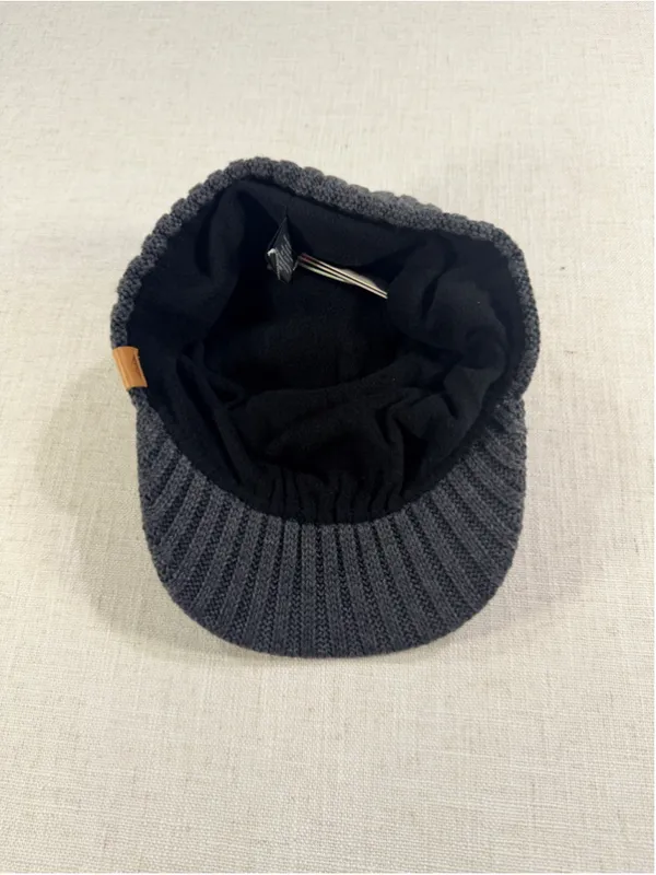 TOP-EX Merino Wool Waterproof Visor Beanie Hat Brim Dark Grey XL/XXL NWT - Image 4
