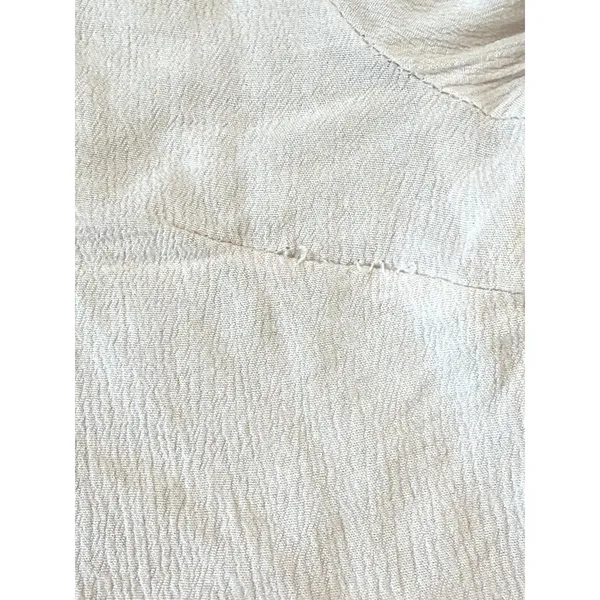 Umgee Embroidered Peasant Boho Blouse Tassel Tie Cream Bohemian Top M - Image 8