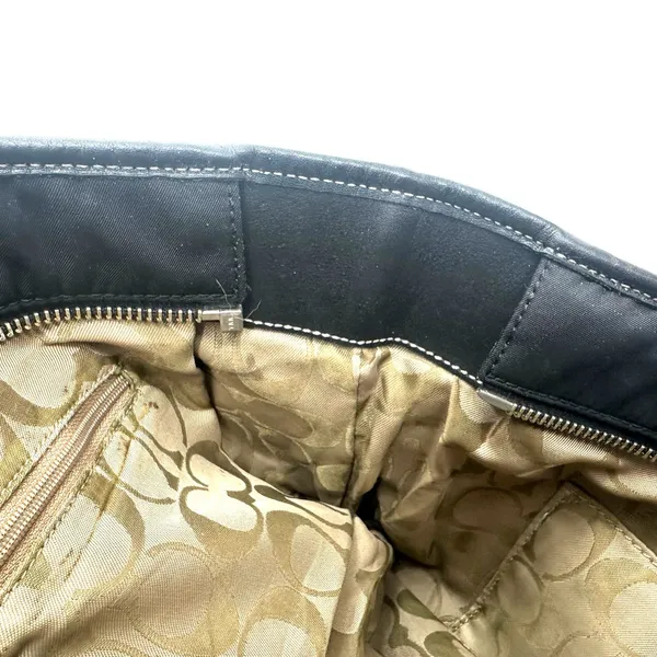 Coach‎ Black Handbag Purse Shoulder Bag Tote Buckled Straps Worn Needs Love - Image 7