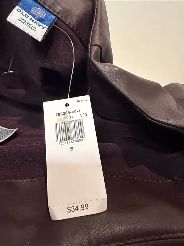 Old Navy NWT High-Waisted Faux-Leather Chocolate Brown Mini Skirt Size S - Image 6