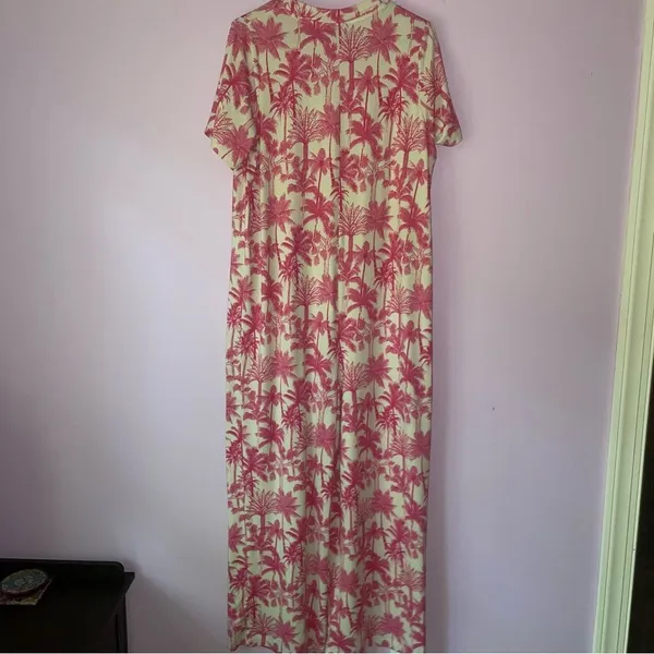 Bumblebella by Jill Martin QVC Small Dreamy Jersey Jumpsuit Pink Palms - Image 6