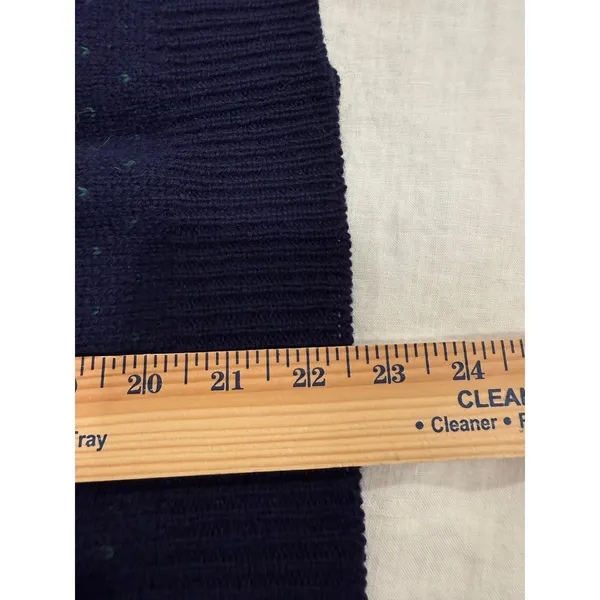 L.L.Bean Long Sleeve Nordic Cardigan Sweater 100% Pure Wool Blue Women's Large - Image 7