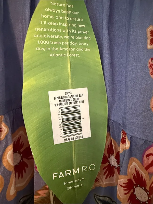 NWT Farm Rio Blue Superbloom Tapestry Maxi Dress - Image 7