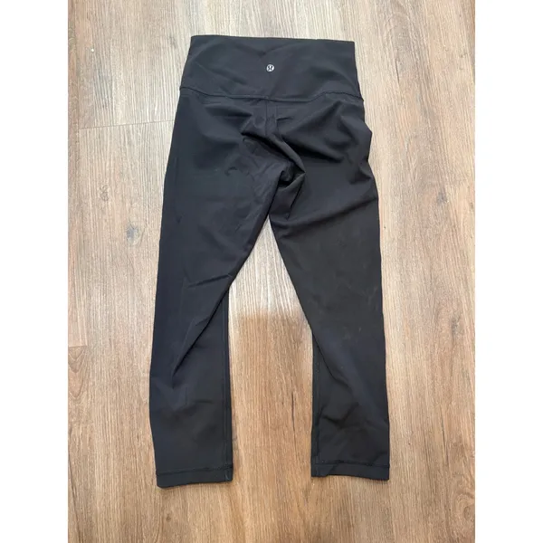 Lululemon wunder crop Leggings Black Women's‎ Size 4 - Image 2