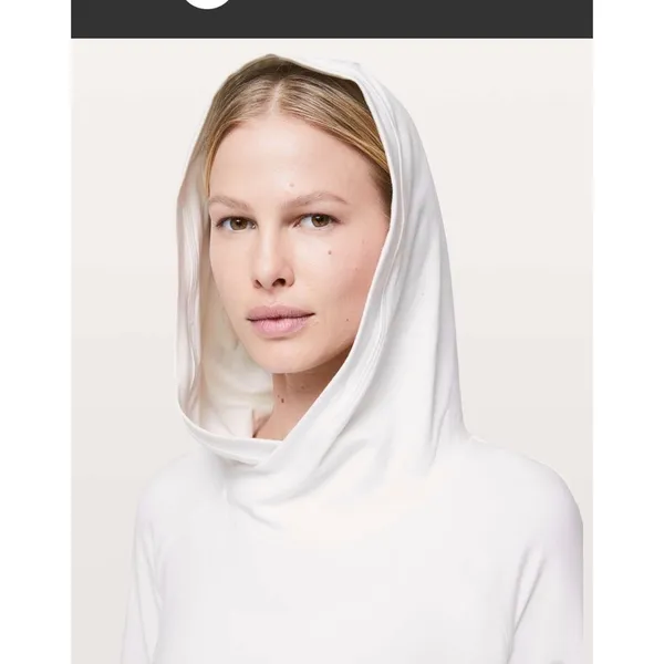 Lululemon Starting Place Hoodie White Rulu Fleece Full Zip Jacket Womens Size 6 - Image 3