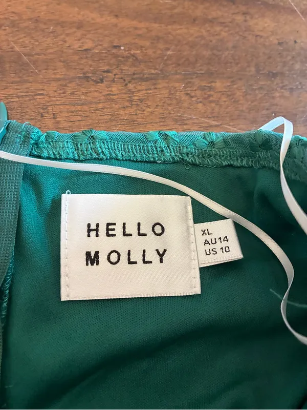 Hello Molly Dress Strapless Women’s XL Green Floral Ruched Mini 10 - Image 2