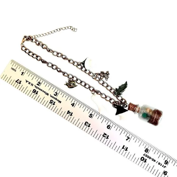 Whimsical Charm Choker Necklace Cottagecore Fairycore Frog Mushroom Terrarium - Image 9