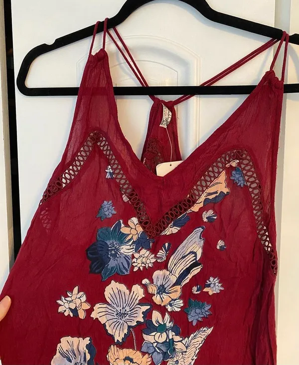 Free People Red Floral Dress - Image 4