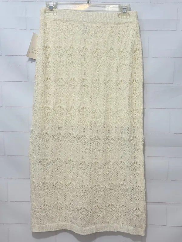 A New Day Crochet Midi Skirt in Cream Size Small NWT - Image 3