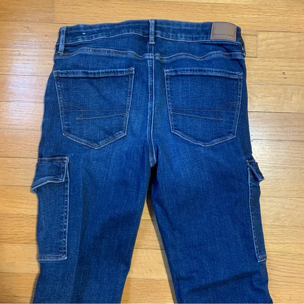 American Eagle Outfitters Low Rise Flare Stretch Jeans w Side Pockets Women’s 8 - Image 9