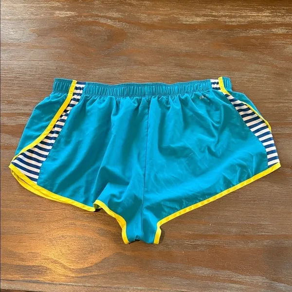 Nike Women's Athletic Shorts in Teal and‎ Yellow Dri-Fit - Image 4