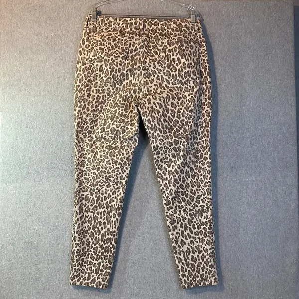 Nine West Gramercy Skinny Ankle‎ Women's Sz 14 Brown Leopard Print Stretch Jeans - Image 2
