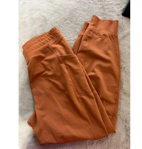 Fabletics Rust Orange Joggers With Pockets - Womens Size M - 100% Polyester - Image 7