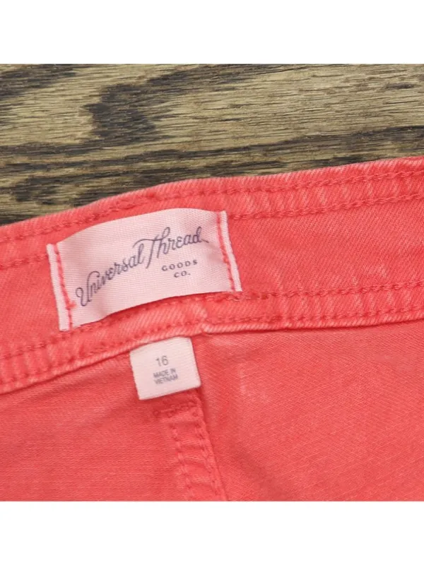 NWT Universal Thread High-Rise Sailor Denim Jean Shorts 93070841 Red 16 - Image 4