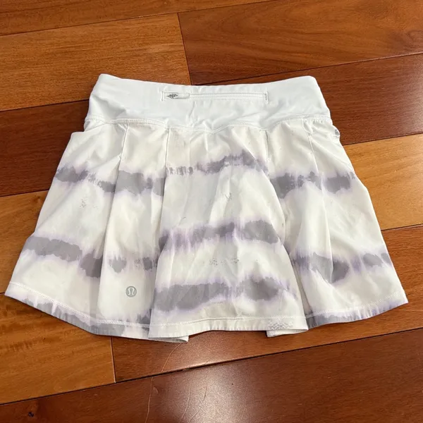 Lululemon Pace Rival Skirt Womens White Purple Tie Dye Athletic Skort Size 0 - Image 2