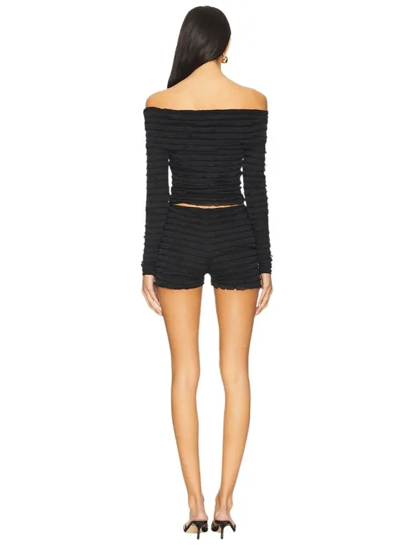 superdown Jessamine Shorts Set in Black Small New Womens Coord Set - Image 2