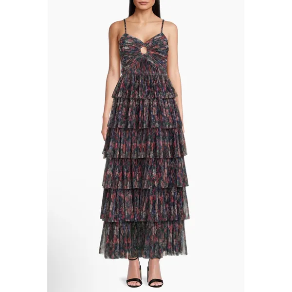 Hutch Rosey Floral Tiered Gown Navy Multi‎ Size 4 NWT - Image 2