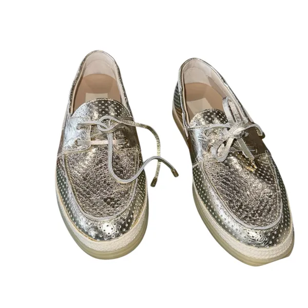 NEW Dolce Vita Doris Boat Shoe (Women) 8.5M, PLATINUM PERFORATED LEATHER - Image 9