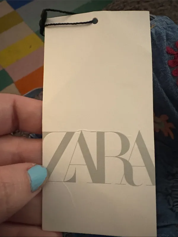 NWT Zara Embroidered Denim Crop Top, Medium - Image 6
