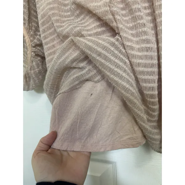 Anthropologie Meadow Rue Peach Square Neck Long Sleeve Blouse XS Mixed Media - Image 6